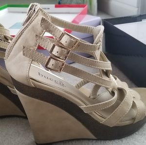 Tan wedges in perfect condition!